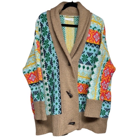 Anthropologie Sweaters - Anthropologie Carlotta Multicolored Shawl Cardigan Women's Size M/L